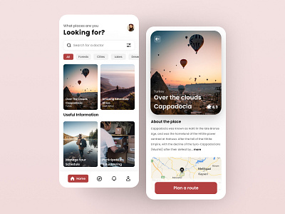 Travel app concept design