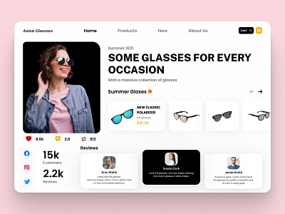 Glasses website design design glass glasses interface looks sun sunglasses ui uidaily uidesign uidesigner uidesigns uitrends uiux ux webdesign webdevelopment websites