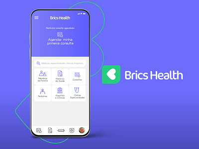 Brics Health - Health app app branding design flat icon illustration logo minimal ui ux
