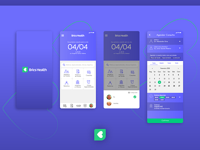 Brics Health - Health app app branding design flat icon logo minimal ui ux