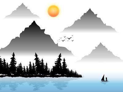 Perfect Landscape to spend the Lifetime. concept art illustration landscape vector