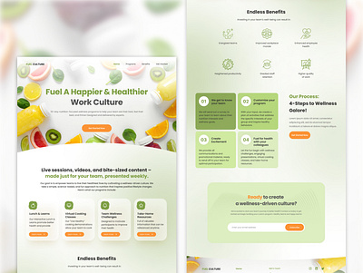 landing page for business design food health landingpage webdesign