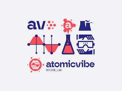 atomicvibe 2020 redesign - 02 a abstract atomic atomicvibe blue chemistry cooling tower data erlenmeyer flask experimental type geometric gloves goggles graph hands lab laboratory monospaced nuclear red