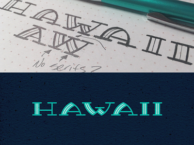 Hawaii custom type custom type hawaii lettering rounded type typography