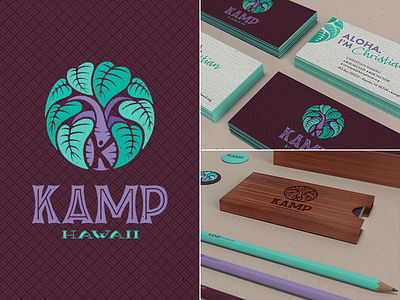 KAMP Hawaii - nonprofit youth org branding emotional hawaii leaves lettering natural nonprofit organic taro youth