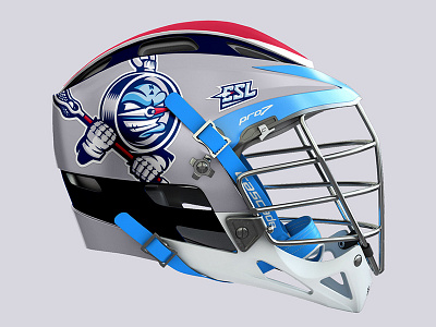 ESL lacrosse helmet aggressive character compass helmet lacrosse lettering logo mascot sports sports branding sports mascot sports team