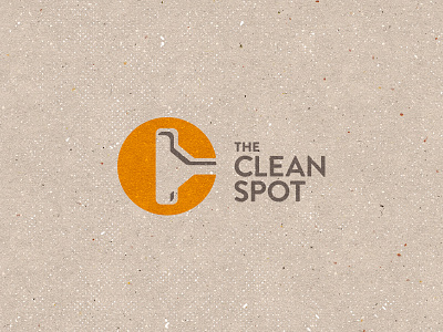 The Clean Spot c circle cleaning supplies gray industrial logo negative space vaccuum yellow
