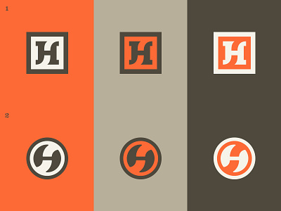 HSco. - monogram 02.5 angle black circle geometric h logo monogram orange s square tan tilt