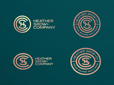 HSco 09 - which do you prefer? branding custom green h lettering logo monogram pink real estate s script signature