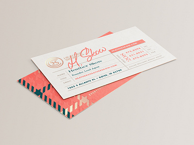 HSCo branding 01 branding business card custom green lettering logo monogram pink real estate script signature