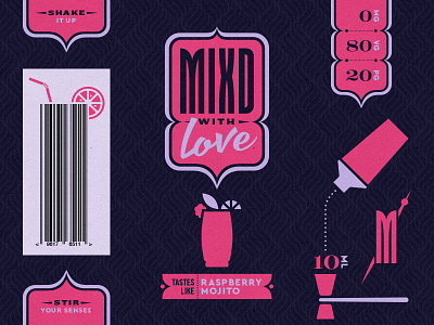 Mixd - 01 alcohol branding cocktail drink geometric icon logo mojito pattern simple typography vape
