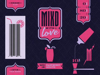 Mixd - 01 alcohol branding cocktail drink geometric icon logo mojito pattern simple typography vape