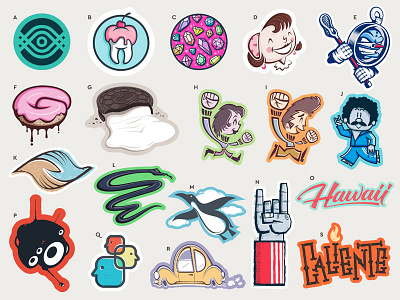 STICKERS! adidas bird character cookie doughnut gem hawaii illustration penguin snake sticker tooth