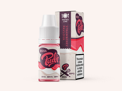 Pud'n 08 branding curves curvy dessert lettering logo packaging rounded sugar sweet typography vape