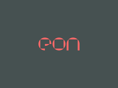eon anagram branding circle contrast custom type futuristic geometric green lettering logo logotype modern modernism modernist modular red square