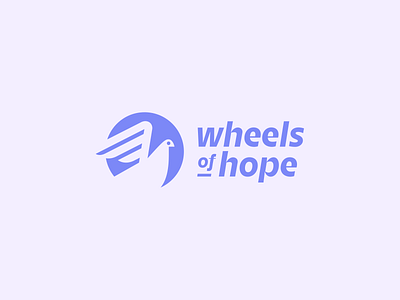 Wheels of Hope 02 addiction badge bird car circle dove flying hope hopeful icon leaf leaves logo logotype peace purple ride share spiritual tire wing