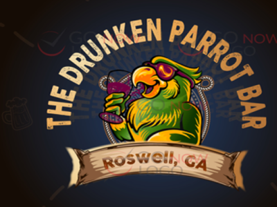 The Drunken Parrot Bar art bar beer beverage birds branding business cheers drink graphic design illustraion logo parrot trending typography