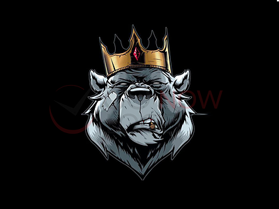 King Bear art bear brand branding business colors crown design graphic design illustraion king logo mascot smoke trending