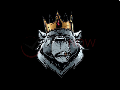 King Bear art bear brand branding business colors crown design graphic design illustraion king logo mascot smoke trending