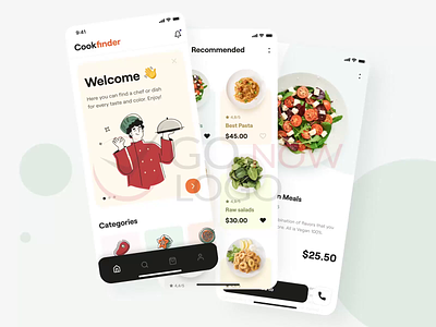 Cook Finder animation app app design branding business cooking app graphic design illustraion minimal trending ui ux