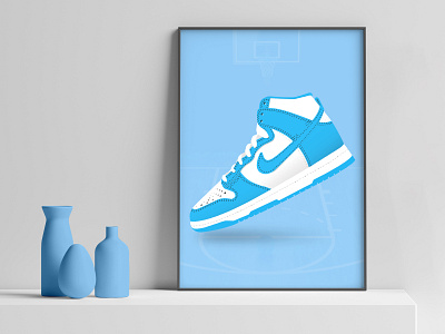 Nike Dunk High design illustration illustrator nike nike shoes poster shoe shoes design vector vector art vector illustration
