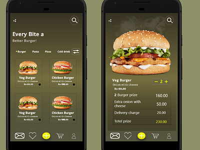 Sample UI design for a Food App. by Anirudh Sharma on Dribbble