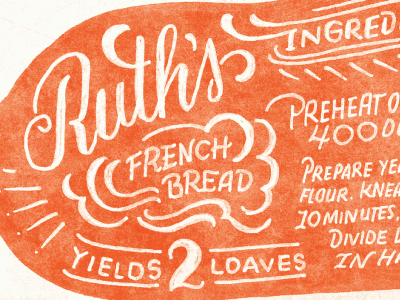 French Bread Recipe french bread hand hand lettering lettering recipe