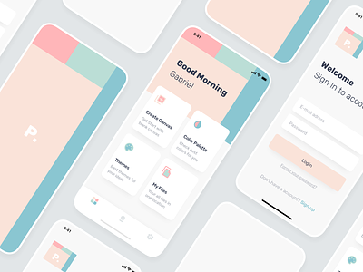 Painting and Color Palette App app canvas clean color files ios login minimal neat painting palette pastel sign in themes welcome