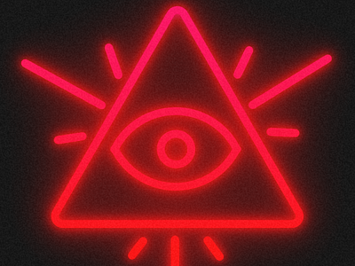 illuminati all seeing eye conspiracy conspiracy theory cult culture cyber cyberpunk eye eyeball glow illuminate illuminati industry neon neon sign pyramid red social society triangle