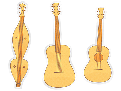 Instrumental Illustration dulcimer guitar illustration ukulele