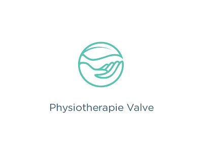 Physiotherapie Valve care circle hand health leaf logo physiotherapie