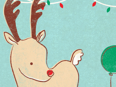 Reindeer detail christmas navidad postal postcard reindeer reno vintage
