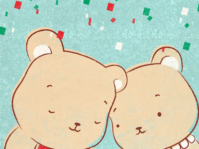 Bears detail bear christmas navidad osos postal postcard
