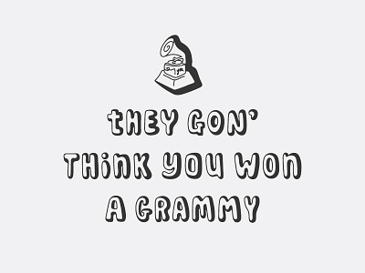 Won A Grammy art design hand drawn illustration minimalism typography