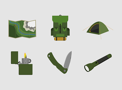 Outdoor / survival icons design icon icon set illustration illustrator vector weeklywarmup