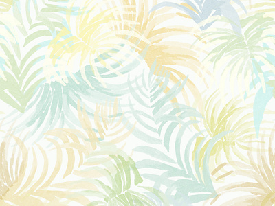 Watercolor Palms in Green and Yellow