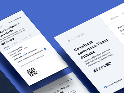 CoinsBank Merchant UI bitcoin crypto forms merchant online banking qr code ui ux widget