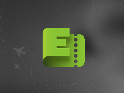eTicket logo e flights green identity logotype planes ticket