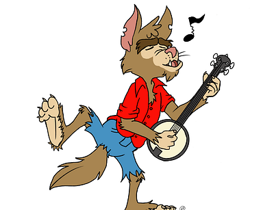 Drawloween 2020 - WEREWOLF banjo cartoon cute drawloween2020 illustration justinlangfordart procreate singing werewolf wolf wolfman