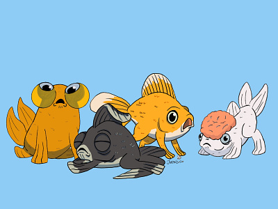 FishFish - Personal Work cute fish fishing goldfish illustration justinlangfordart pet procreate