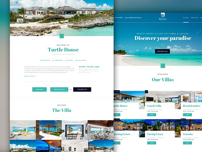Beach Front Villas holiday home page vacation villa villas web design wordpress