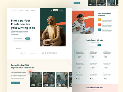 Freelancing Page for Writing Jobs.