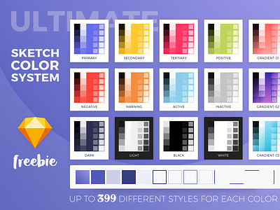 Freebie - Sketch Color System app border color colour design system fast freebie freebies gradient logo sketch website