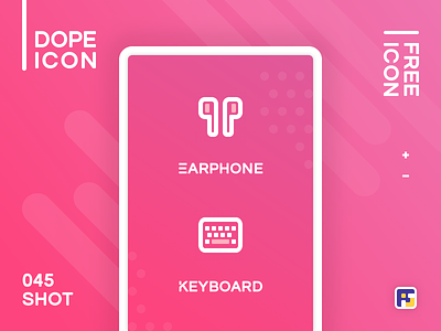Dopeicon - Icon Showcase 045 animation app branding design dopeicon earphone earpods flat freebies icon illustration keyboard logo type typography ui ux vector web website