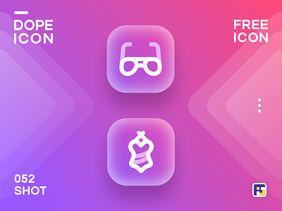 Dopeicon - Icon Showcase 052 animation app bikini branding design dopeicon flat freebies icon illustration logo sun glasses swimming type typography ui ux vector web website