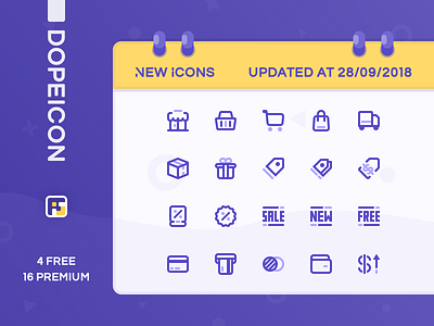 Dopeicon Updated by 28/09/2018 animation app branding design dopeicon flat freebies icon illustration logo type typography ui ux vector web website