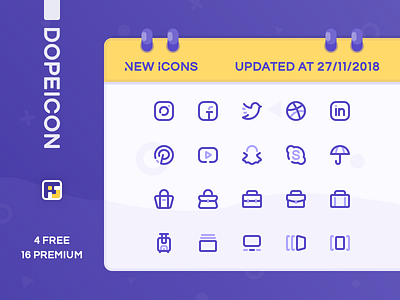 Dopeicon Updated by 27/11/2018 animation app branding design dopeicon flat freebies icon illustration logo type typography ui ux vector web website