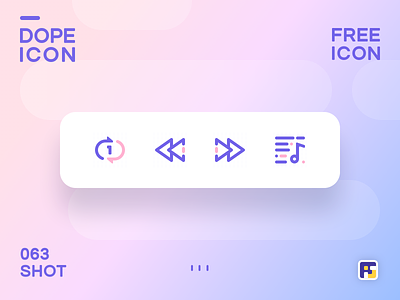 Dopeicon - Icon Showcase 063 animation app branding design dopeicon flat freebies icon illustration logo music playlist replay type typography ui ux vector web website