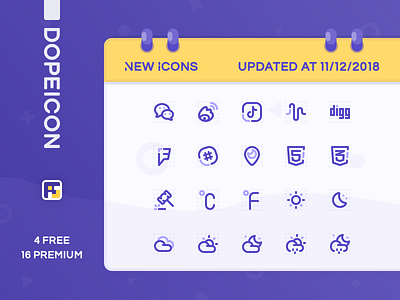 Dopeicon Updated by 11/12/2018 animation app branding design dopeicon flat freebies icon illustration logo tik tok type typography ui ux vector weather web website wechat