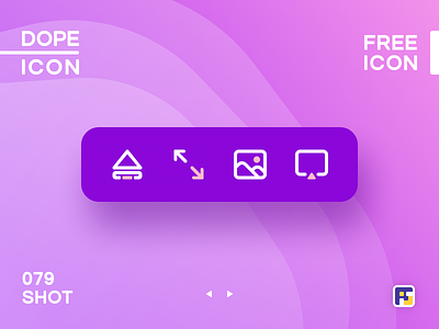 Dopeicon - Icon Showcase 079 animation app branding design dopeicon eject expand flat freebies full screen icon illustration logo type typography ui ux vector web website
